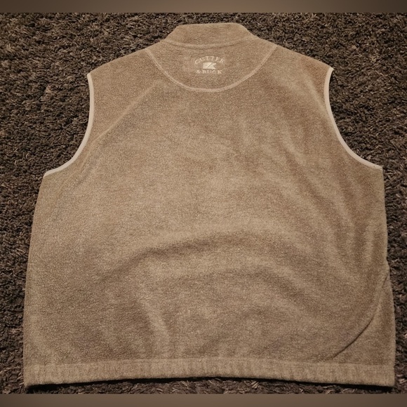 CUTTER AND BUCK Wool Zip up Khaki Men's Vest Zip up closure 2 slip pockets EUC - Picture 6 of 7